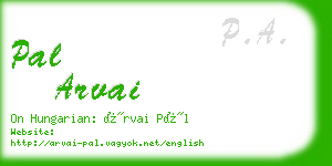 pal arvai business card